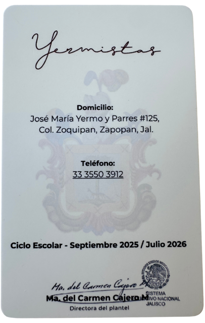 Muestra credencial reverso 12