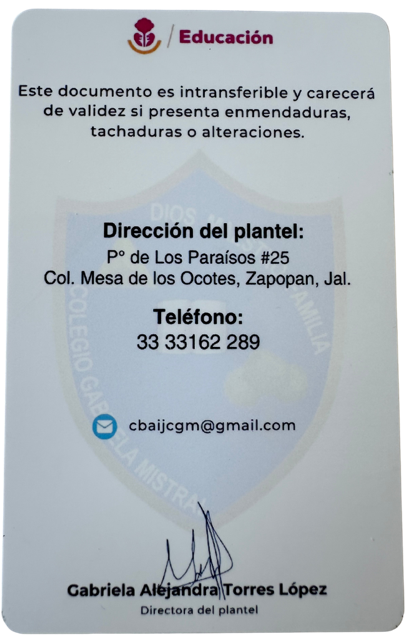 Muestra credencial reverso 8